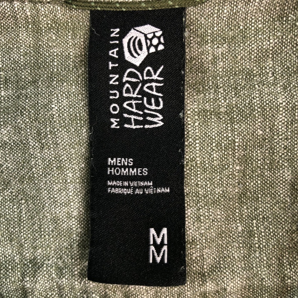 Mountain Hardwear Mens M Green Linen Blend Long Sleeve Button Up Shirt - Picture 3 of 14